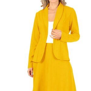 Moa Collection Women's Two Piece Set Solid Long Sleeve Casual Blazer Relaxed A-L